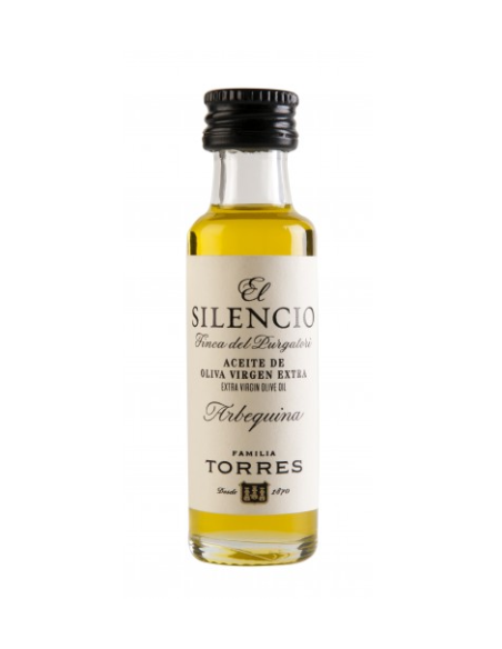 El Silencio Arbequina Glas Miniatur 20 ml. - Oliva Oliva