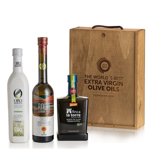 Mejores Aceites de Oliva BIO de España 2024 Caja Madera - Oliva Oliva