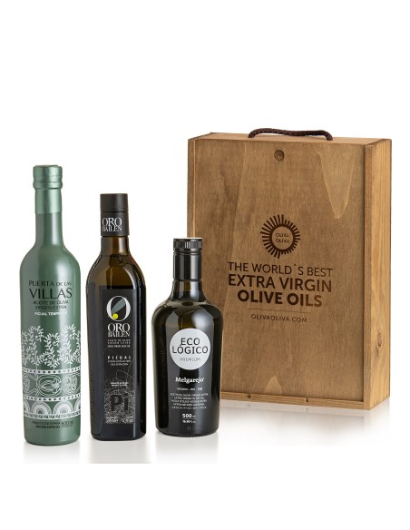 Best Olive Oils Jaén Selección 2021 in Wooden box - Oliva Oliva