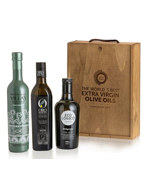 Mejores Aceites Jaén Selección 2024 en Caja de madera - Oliva Oliva