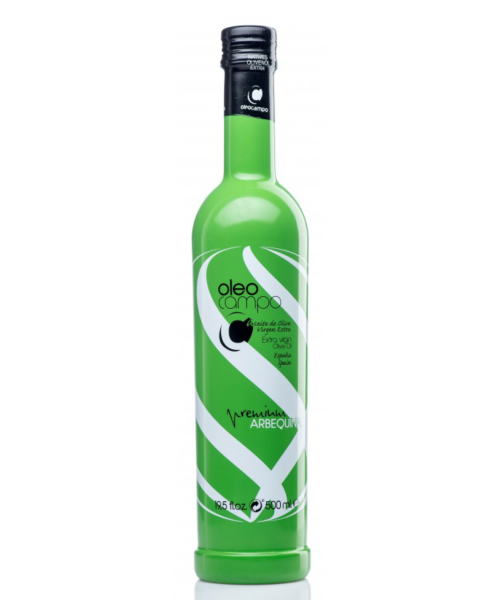 Oleocampo Premium Arbequina - Botella de vidrio 500 ml.