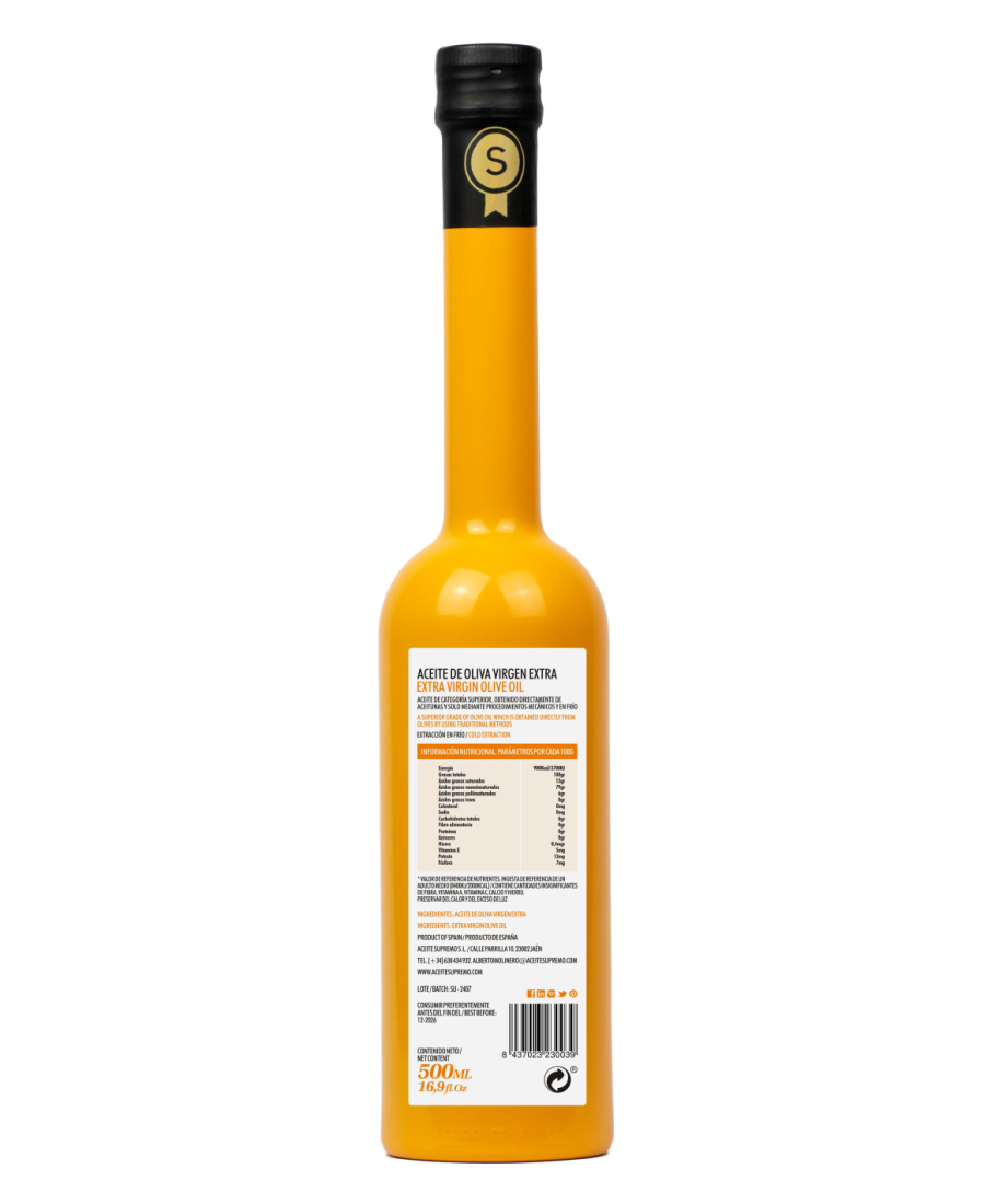 Supremo Hojiblanca Glasflasche 500 ml. - Oliva Oliva