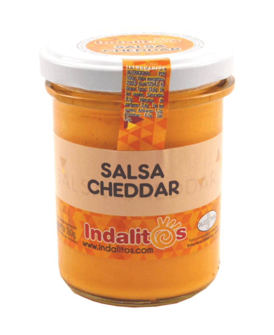Indalitos Cheddar Cheese Sauce Glass jar 180 gr. - Oliva Oliva