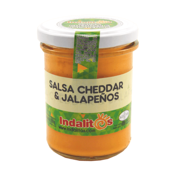 Indalitos Cheddar Käsesauce mit Jalapeños Glas 180 gr. - Oliva Oliva