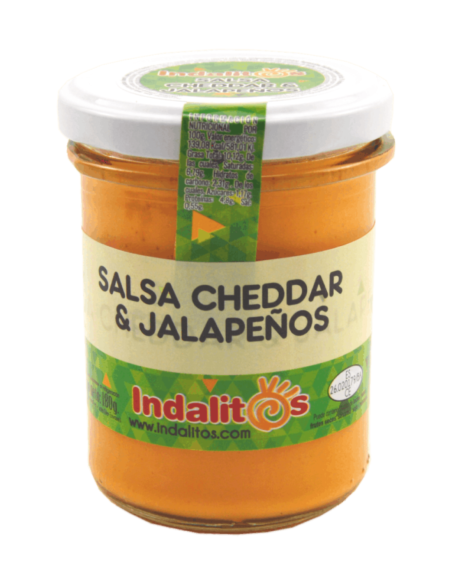 Indalitos Cheddar Käsesauce mit Jalapeños Glas 180 gr. - Oliva Oliva