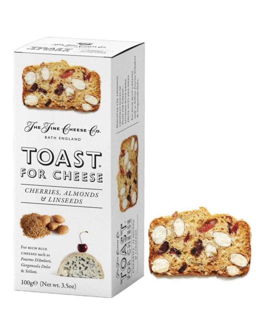 The Fine Cheese Co. Toast avec cerises, amandes et graines de lin