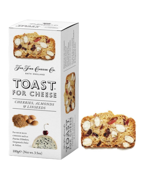 The Fine Cheese Co. Toast avec cerises, amandes et graines de lin