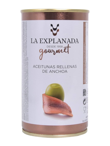 La Explanada Aceitunas Rellenas de Anchoa 370 gr. - Oliva Oliva