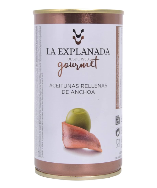 La Explanada Oliven mit Sardellen gefüllt 370 gr. - Oliva Oliva