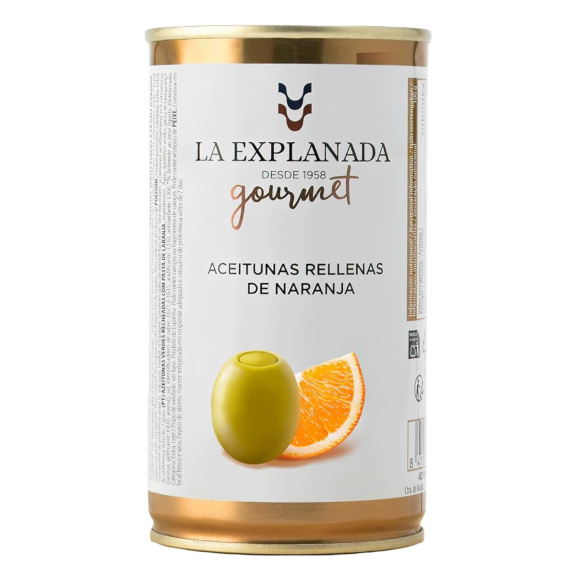 La Explanada Olives Stuffed with Orange 370 gr. - Oliva Oliva