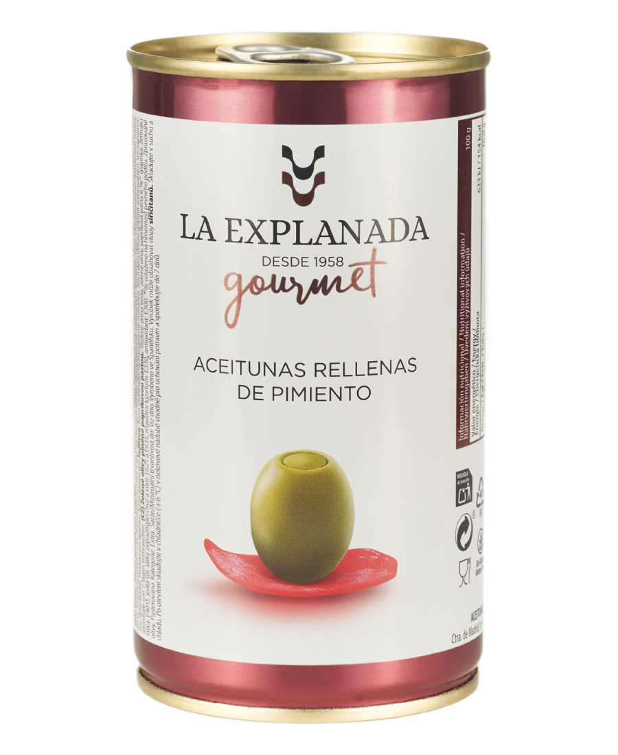La Explanada Olives farcies au poivre 370 gr. - Oliva Oliva