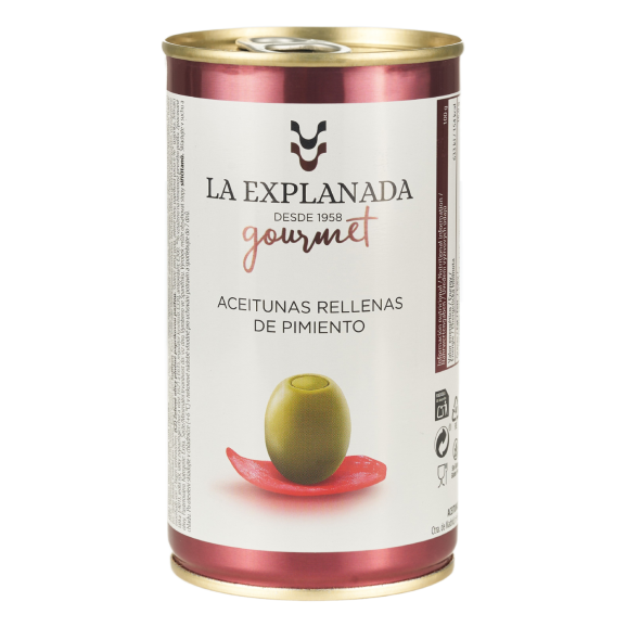 La Explanada Olives Stuffed with Pepper 370 gr. - Oliva Oliva