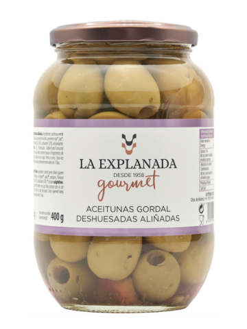 La Explanada Olives Gordal dénoyautées 850 gr. - Oliva Oliva