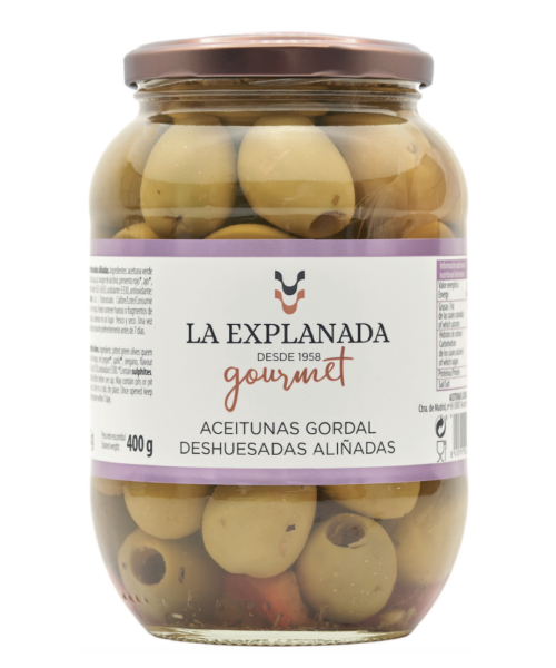 La Explanada Seasoned Pitted Gordal Olives 850 gr. - Oliva Oliva