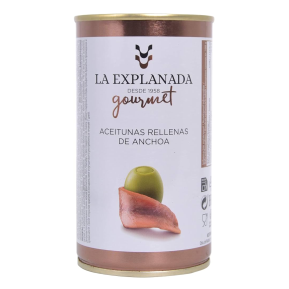La Explanada Olives Stuffed with Anchovy 370 gr. - Oliva Oliva