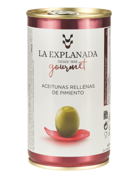 La Explanada Oliven mit Pfeffer gefüllt 370 gr. - Oliva Oliva