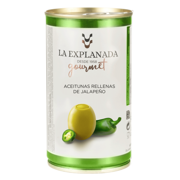 La Explanada Olives Stuffed with Jalapeño 370 gr. - Oliva Oliva