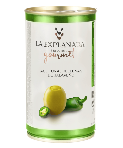 La Explanada Oliven mit Jalapeño gefüllt 370 gr. - Oliva Oliva
