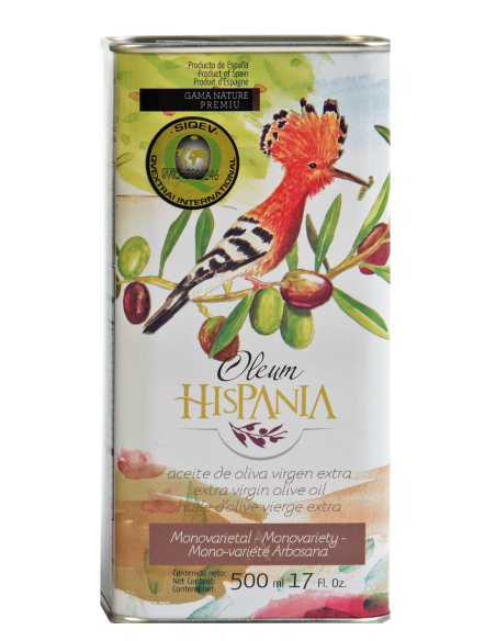 Oleum Hispania Nature Premium Arbosana Bidon 500 ml. - Oliva Oliva