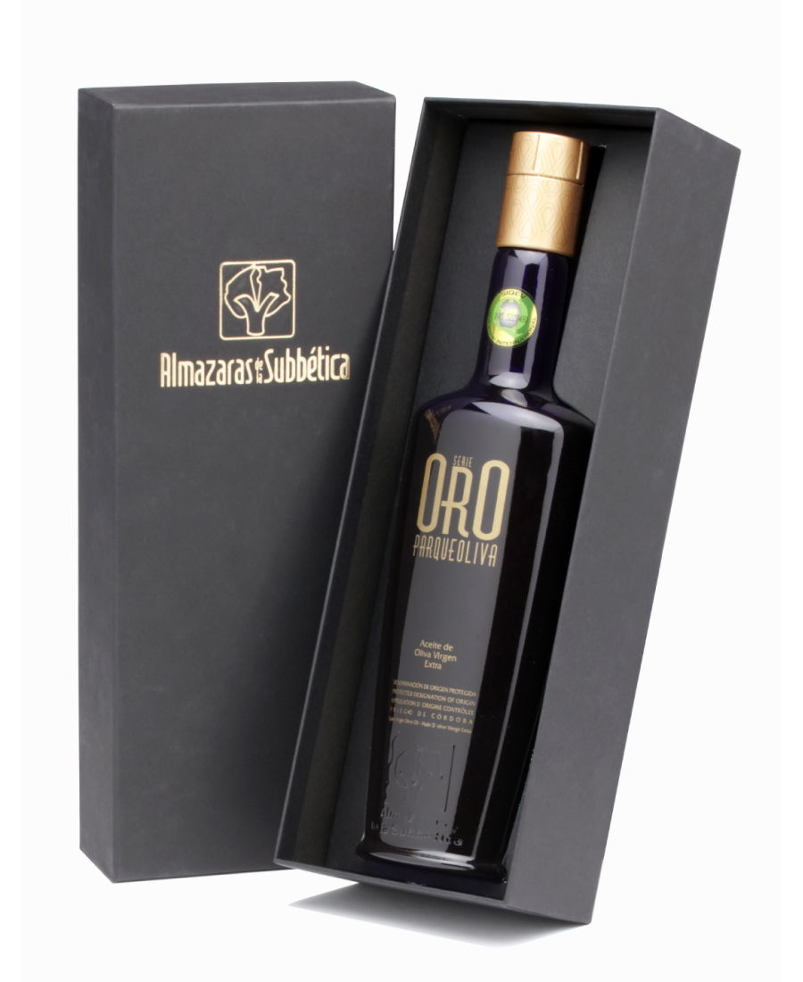 Parqueoliva Serie Oro Box + Glass bottle 500 ml. - Oliva Oliva