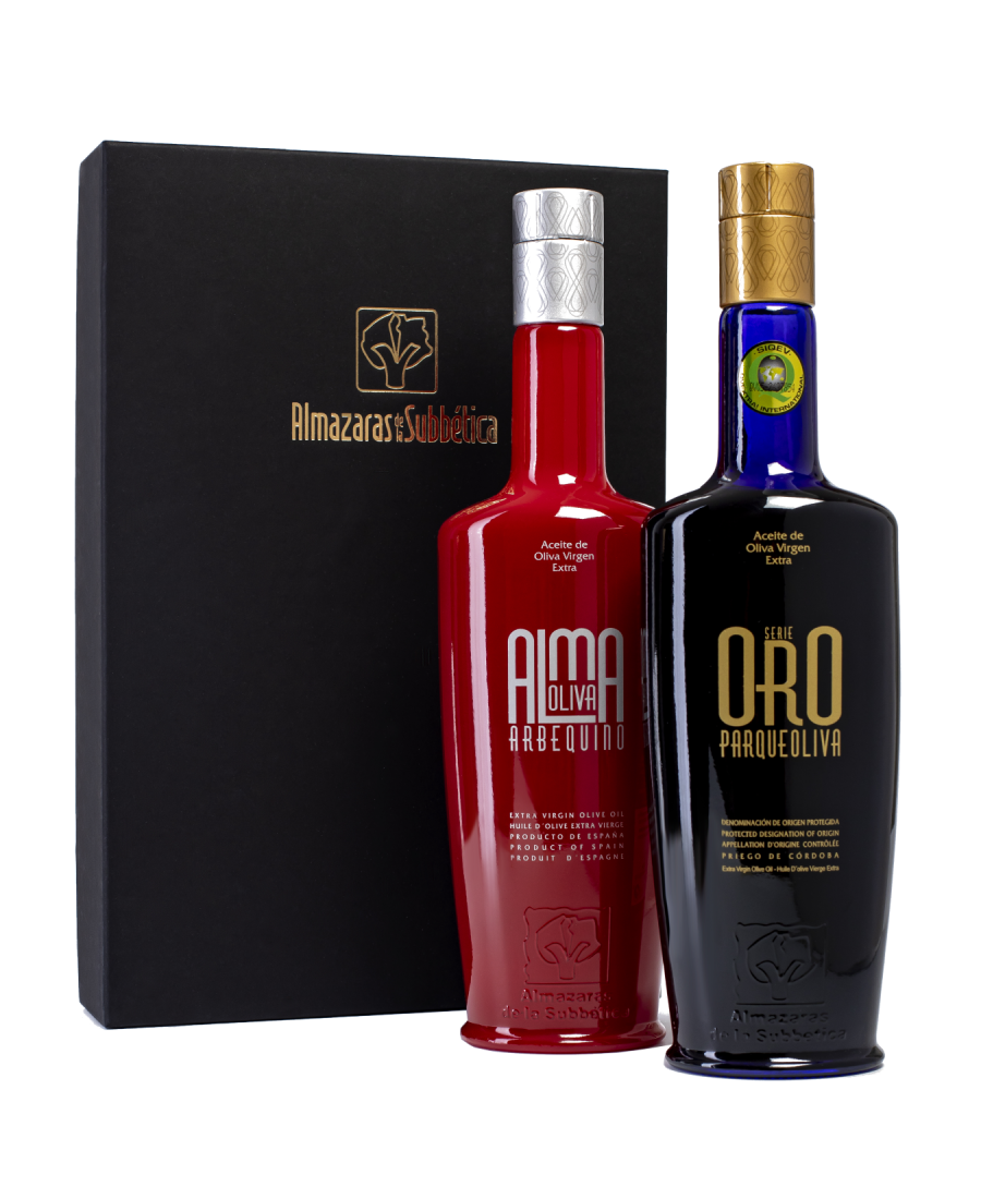 Geschenkbox Parqueoliva Serie Oro und Almaoliva Arbequina - OlivaOliva