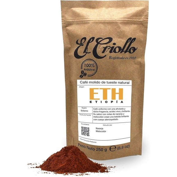 El Criollo Café Moulu d'Ethiopie Paquet 250 gr. - Oliva Oliva