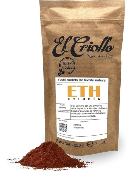 El Criollo Café Moulu d'Ethiopie Paquet 250 gr. - Oliva Oliva