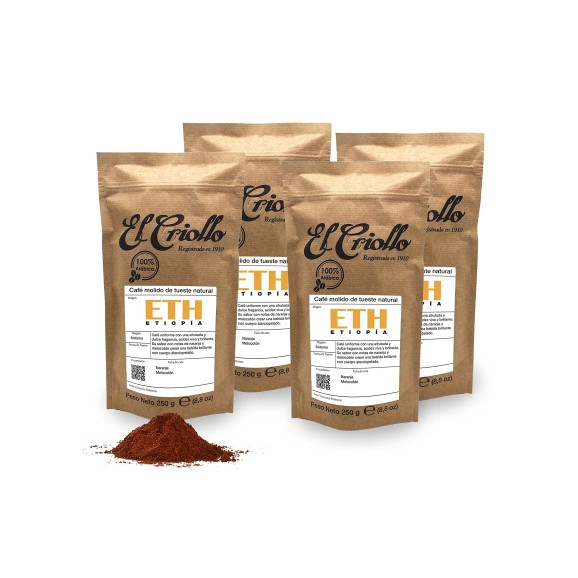 El Criollo Café Moulu d'Ethiopie Paquet 250 gr. - Oliva Oliva