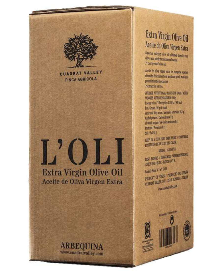 Cuadrat Valley L'Oli Arbequina Bag in Box 5L - Oliva Oliva