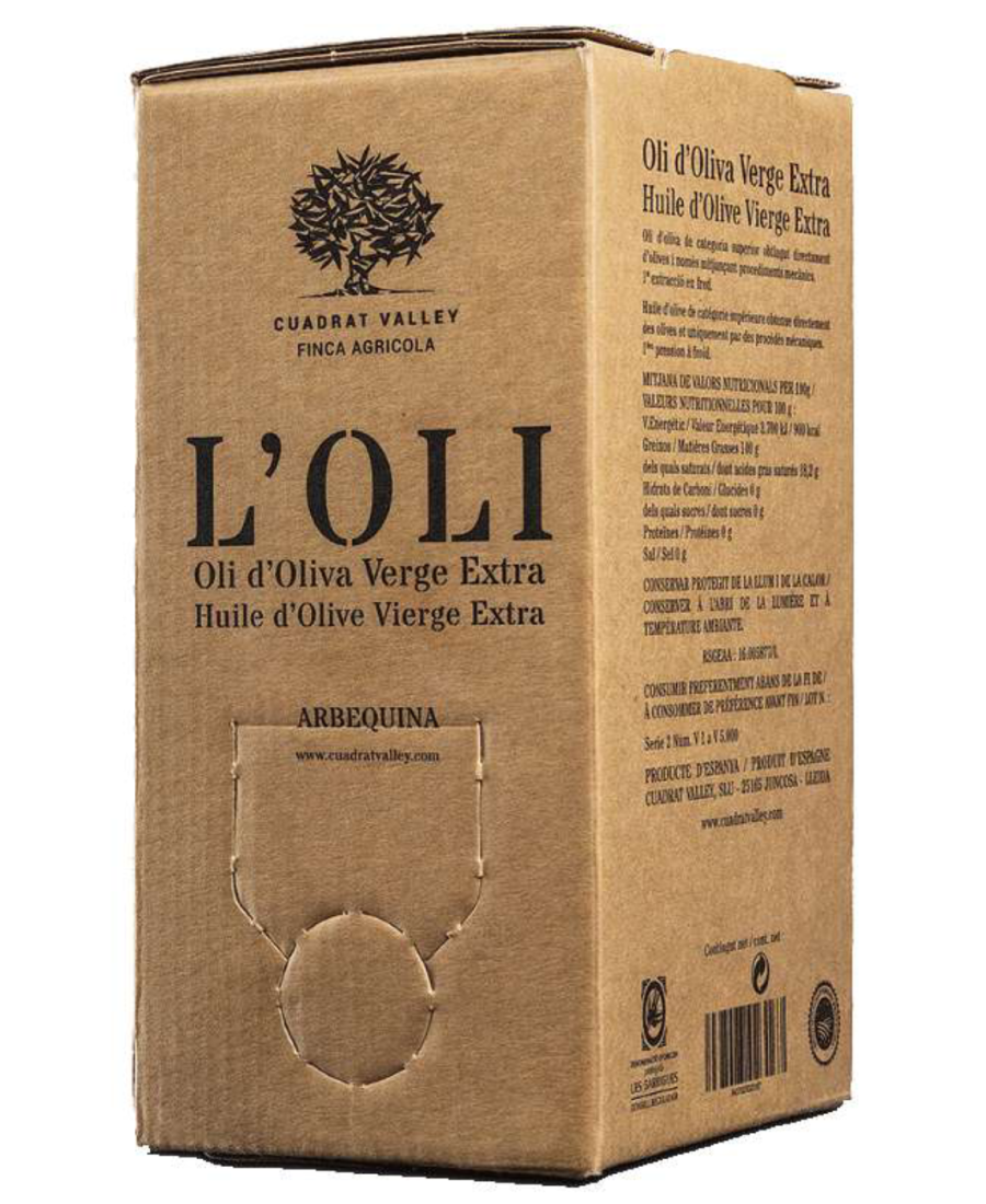 Cuadrat Valley L'Oli Arbequina Bag in Box 5L - Oliva Oliva