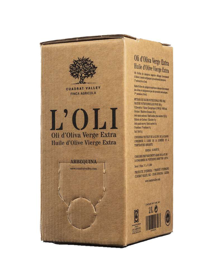 Cuadrat Valley L'Oli Arbequina Bag in Box 2L - Oliva Oliva