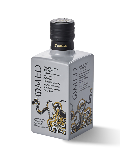 OMED Arbequina Geräuchert Glasflasche 250 ml. - Oliva Oliva
