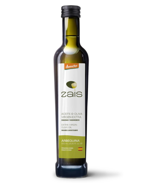 Zais Biodynamic Arbequina Glass bottle 500 ml. - Oliva oliva