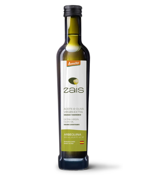 Zais Biodynamisch Arbequina Glasflasche 500 ml. - Oliva Oliva