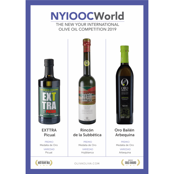 Mejores aceites del mundo Medalla de Oro New York 2019 - Oliva Oliva