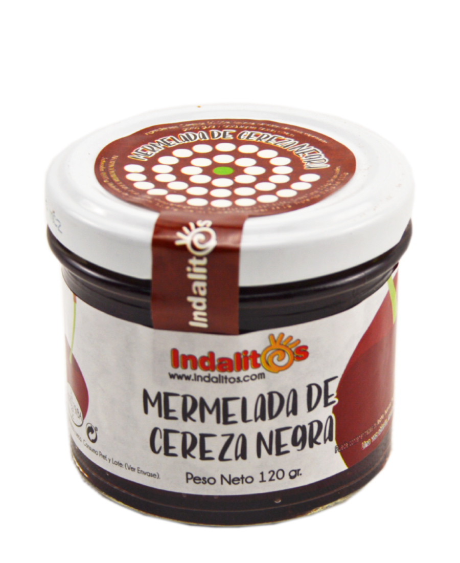 Indalitos Black Cherry Jam Glass jar 120 gr. - Oliva Oliva