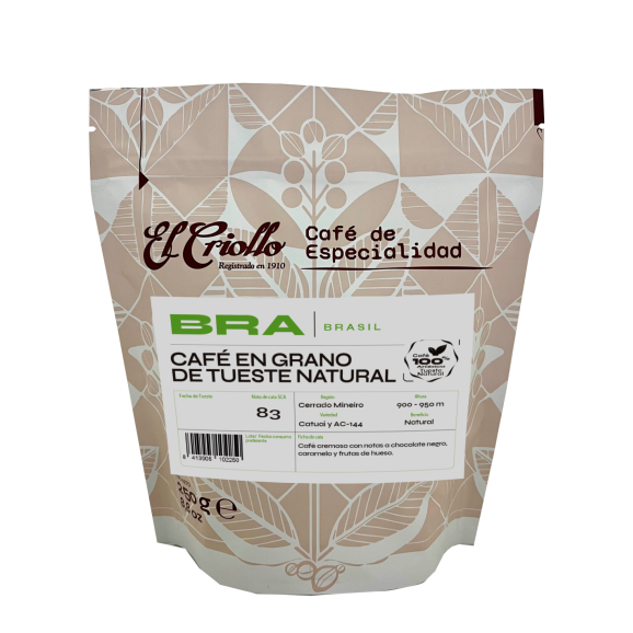 El Criollo Café de Brasil en Grano Paquete 250 gr. - Oliva Oliva