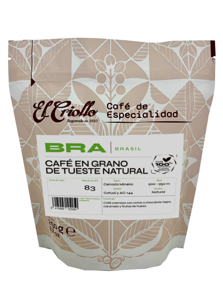 El Criollo Café de Brasil en Grano Paquete 250 gr. - Oliva Oliva