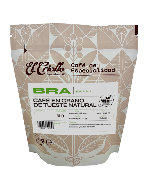El Criollo Café de Brasil en Grano Paquete 250 gr. - Oliva Oliva