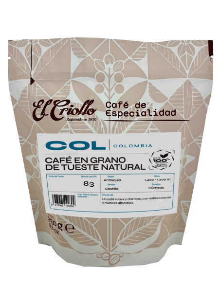 El Criollo Café en grains de Colombie Paquet 250 gr. - Oliva Oliva