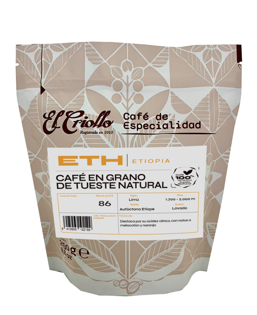 El Criollo Café en grains d'Ethiopie Packet 250 gr. - Oliva Oliva