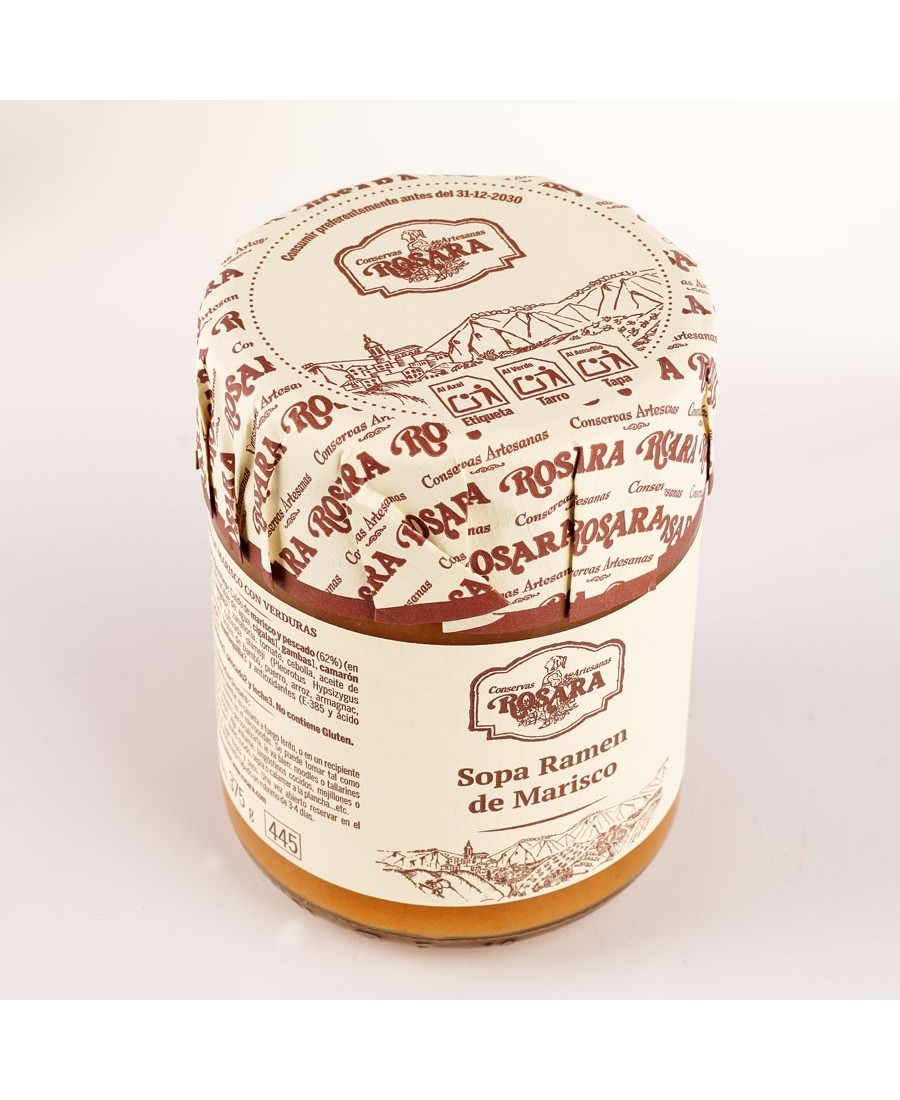 Conservas Artesanas Rosara Soupe Ramen de Fruits de Mer - Pot 445 ml.