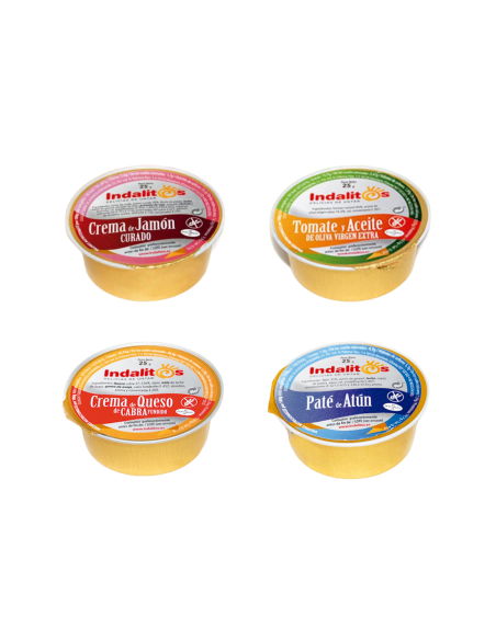 Indalitos Surtido de Patés y Cremas 18 monodosis 25 gr. - Oliva Oliva
