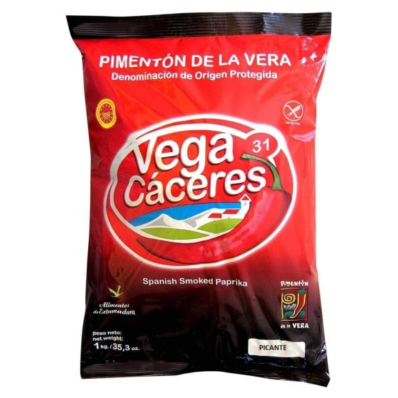 Vega Cáceres Hot Smoked Paprika from La Vera 1 kg. - Oliva Oliva