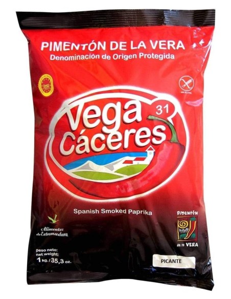 Vega Cáceres Paprika de La Vera fumé épicé 1 kg. - Oliva Oliva