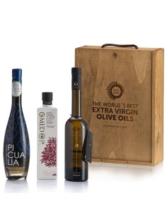 Best Spanish Olive Oils 2025 - Wooden box 3x500 ml.