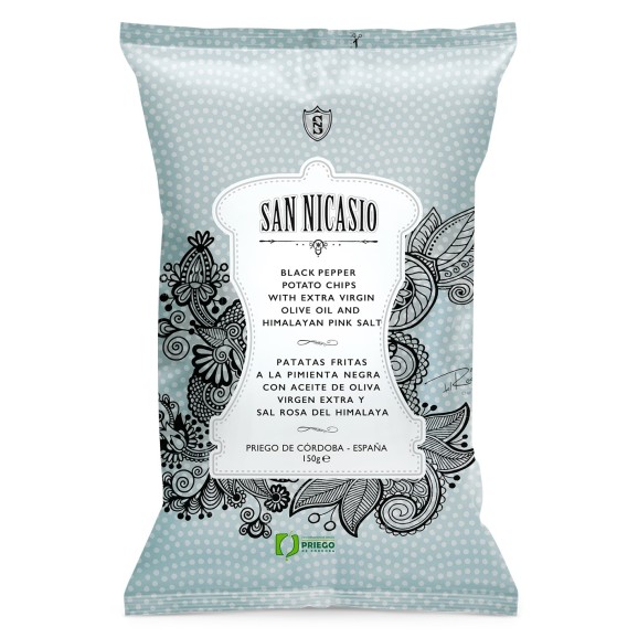 San Nicasio Patatas Fritas Pimienta Negra - Bolsa 150 gr.