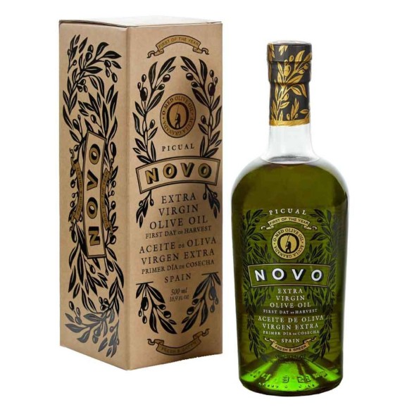 OMED Picual NOVO Primer Día de Cosecha Botella de vidrio con Estuche 500 ml.