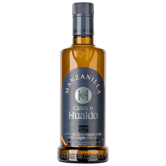 aceite de oliva casas de hualdo manzanilla botella de vidrio de  500ml 